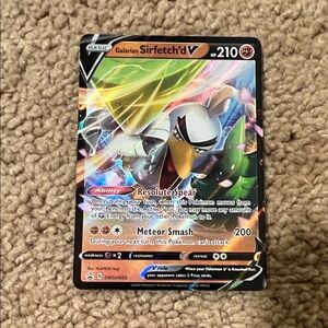 Pokemon Galarian Sirfetch'd V Holo Green White Yellow